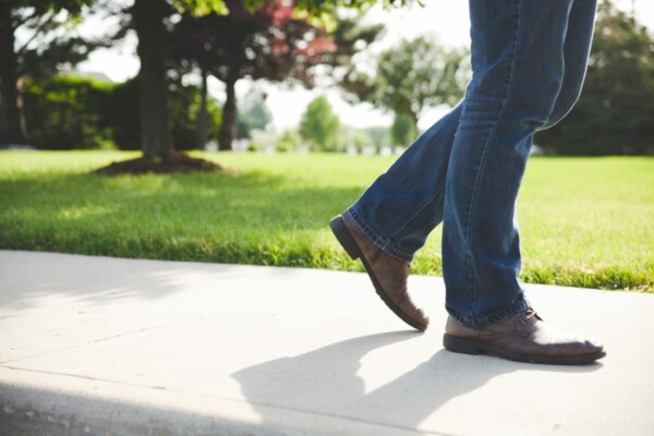 walking sidewalk man shoes