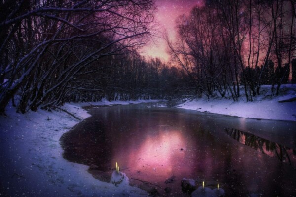 winter lake purple