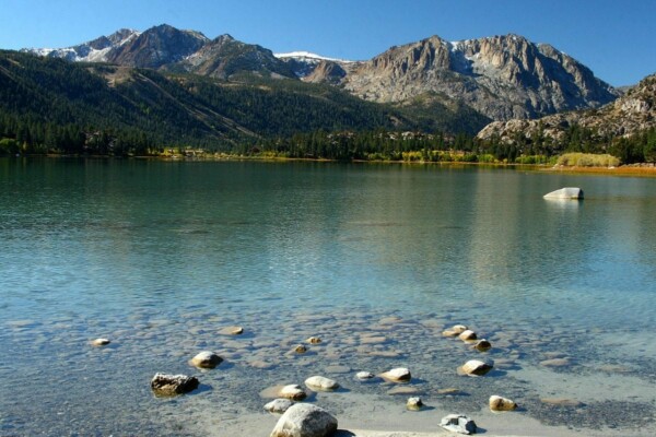 lake with rocks and mountains