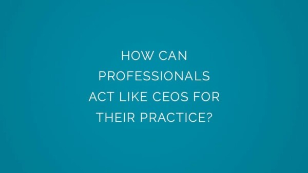 How can professionals act like ceos for their practice?